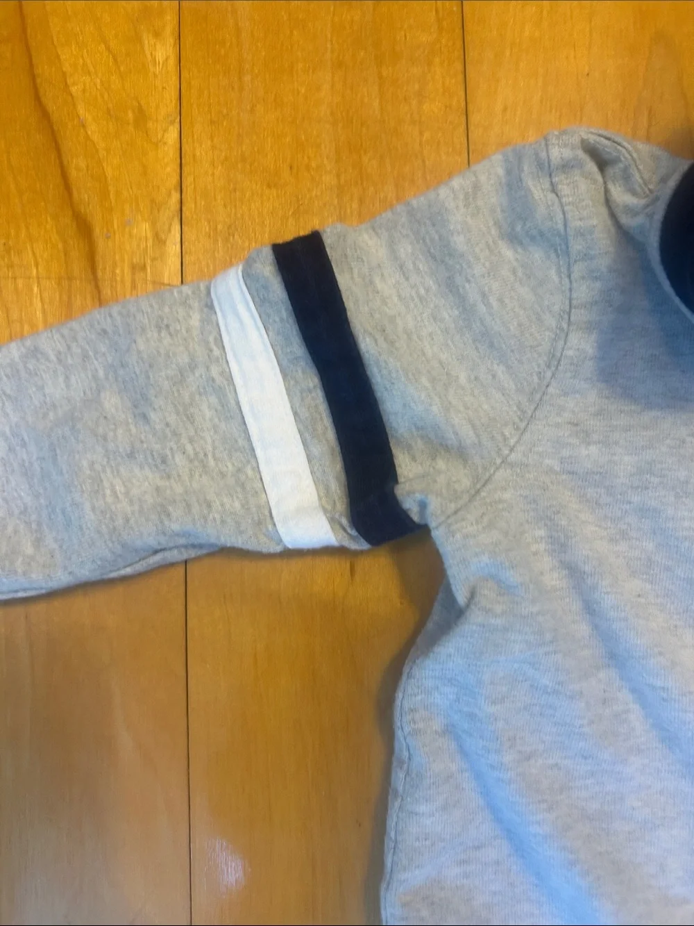 Ralph Lauren Light Gray Footed One-Piece with Navy Trim